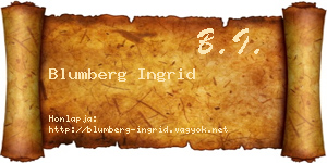 Blumberg Ingrid névjegykártya